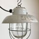 Grey Industrial Aluminium Cage Pendant Lamp with Frosted Glass, 1970s