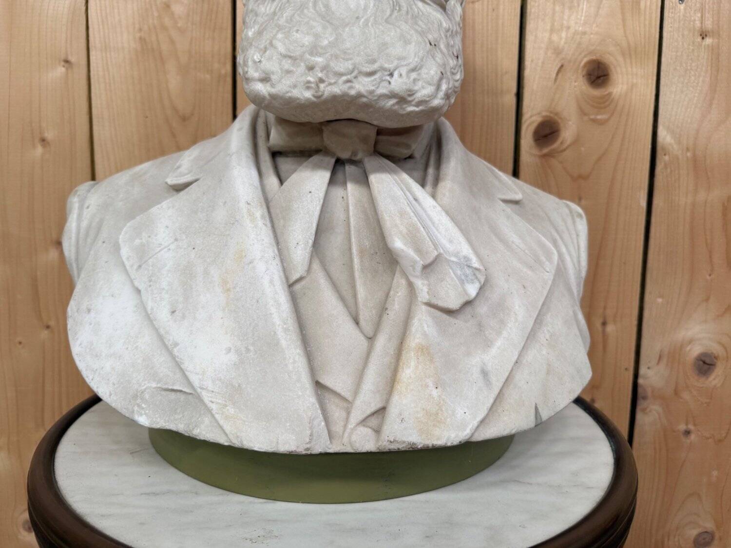 White marble bust of a male portrait – 19th century.