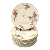 Set de 7 assiettes à dessert porcelaine fleurie