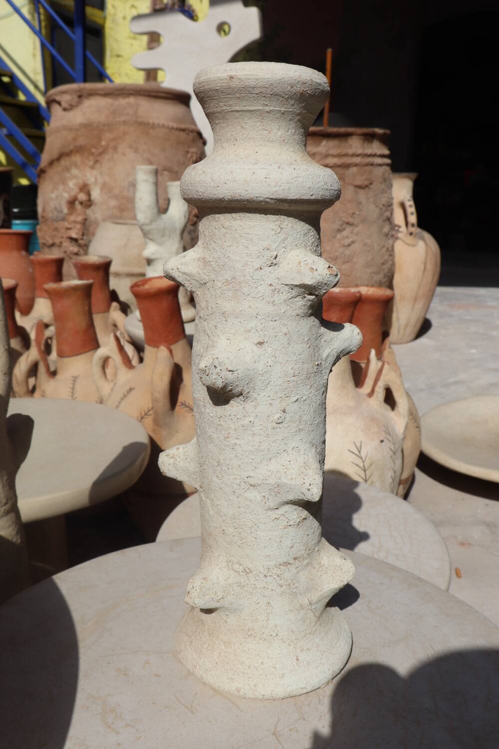 Raw wabi-sabi tamegroute sculpture vase