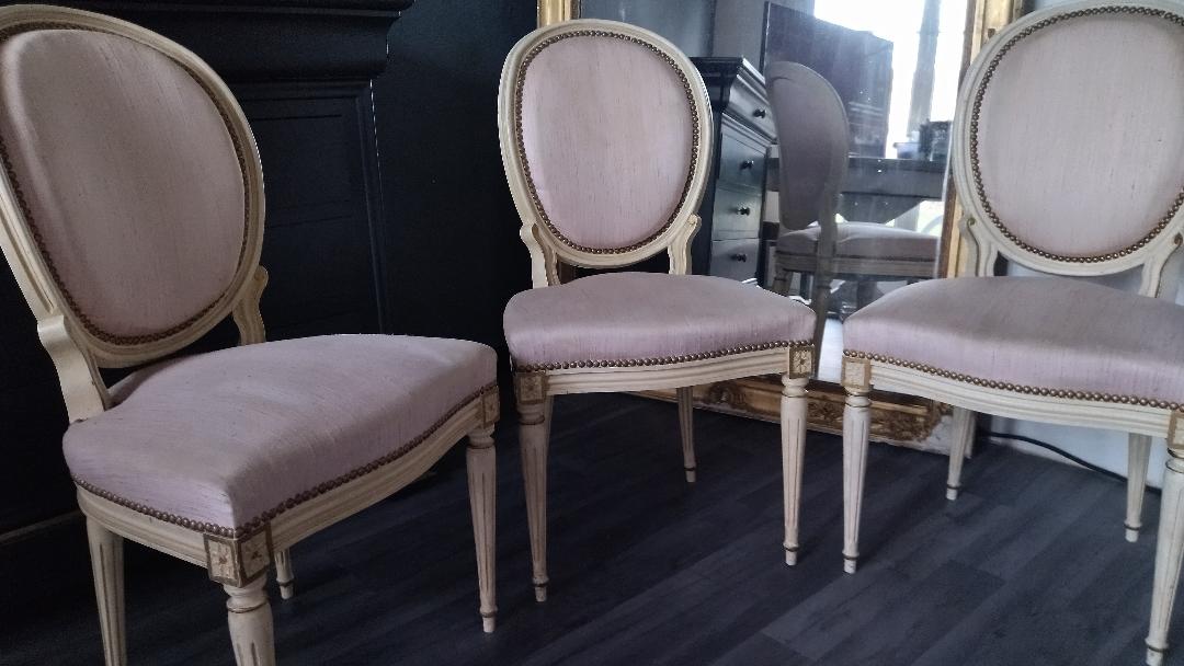 Louis XVI style medallion chairs