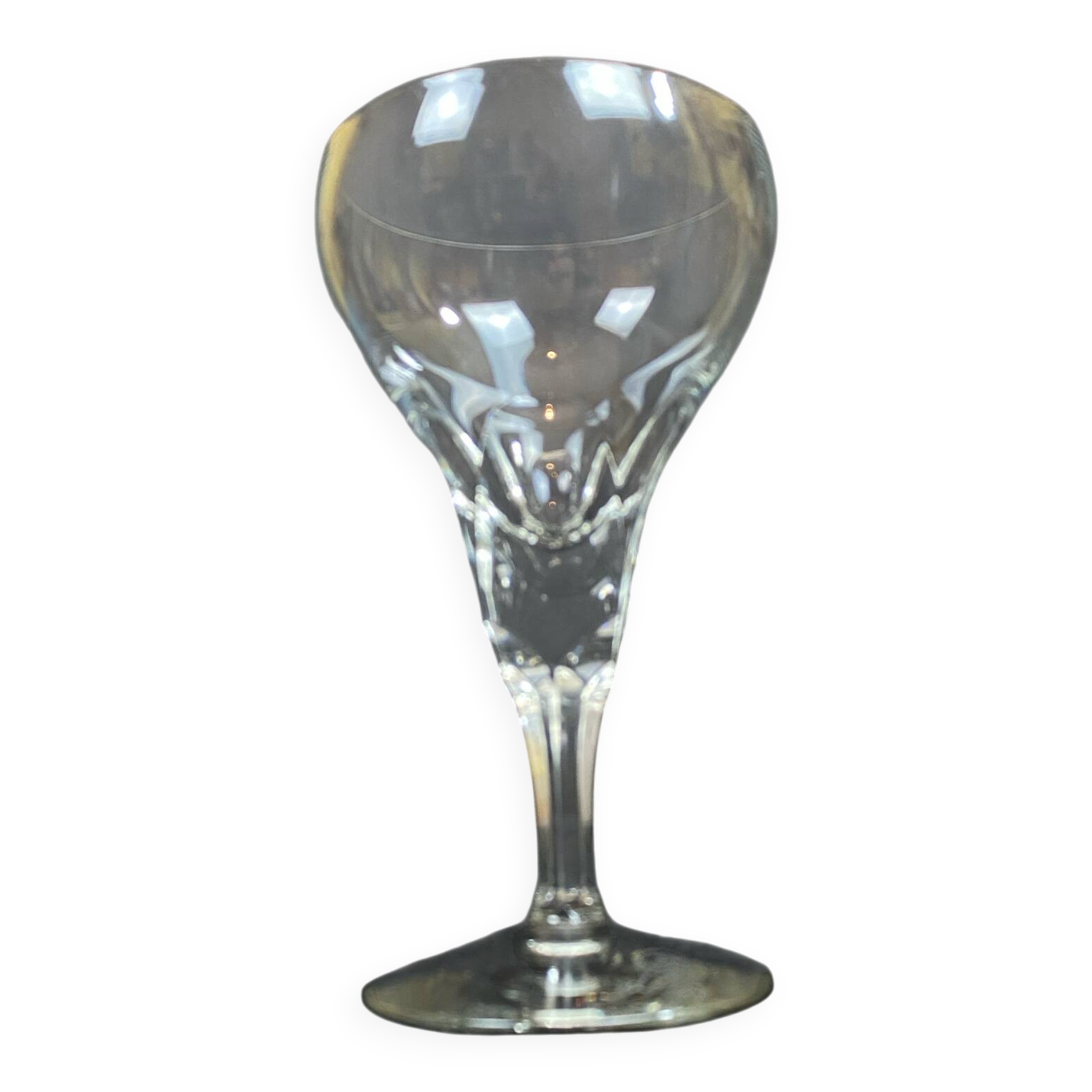 set of 6 antique cut crystal wine glasses in tulip shape from the pres