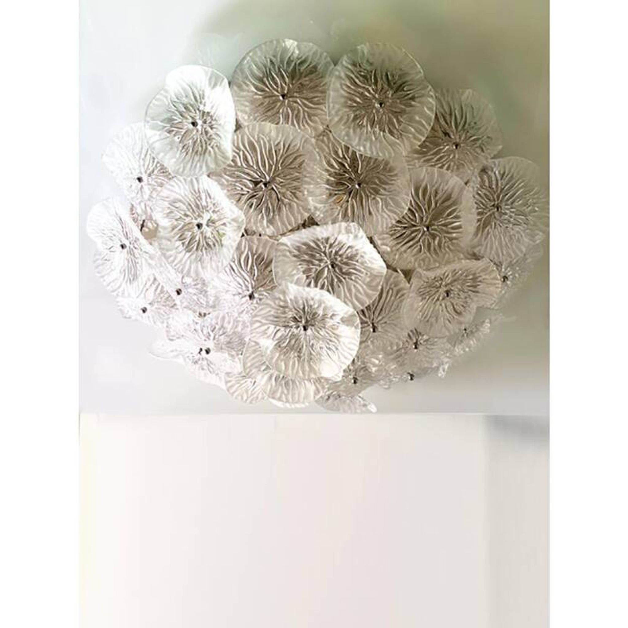 Contemporary Squared "Tronchi" in Venini Style Murano Glass Sputnik Flush Mount