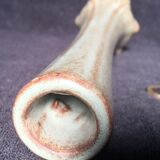Gooseneck vase flammé green and brown sandstone Vallauris