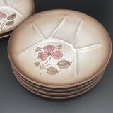 Compartmented plates in colored stoneware with Flower pattern