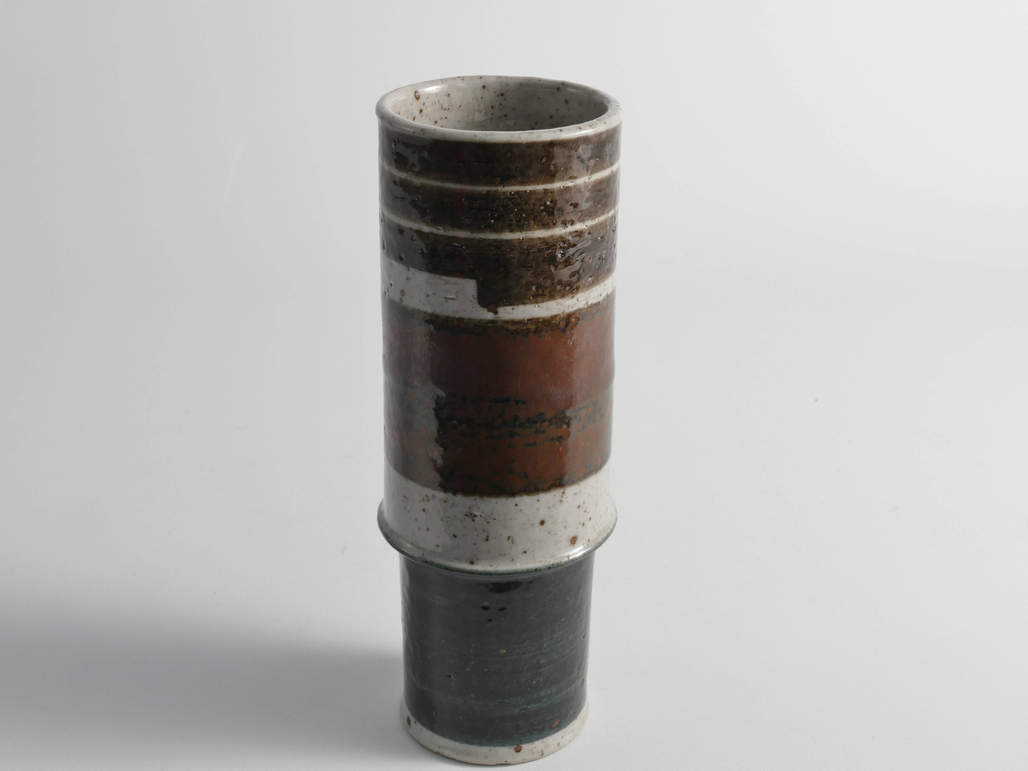 Scandinavian Modern Chamotte Stoneware Vase by Inger Persson for Rörstrand, 1960