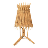 Lampe avec câble tissu neuf 2 M, osier provençal