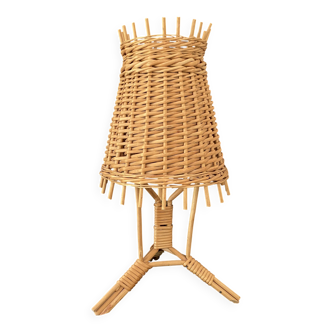 Lampe avec câble tissu neuf 2 M, osier provençal