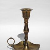 Golden brass candle holder 13 cm