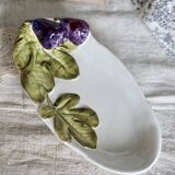 Vintage barbotine bowl / dish with fig motif