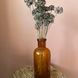 Amber glass bottle vase