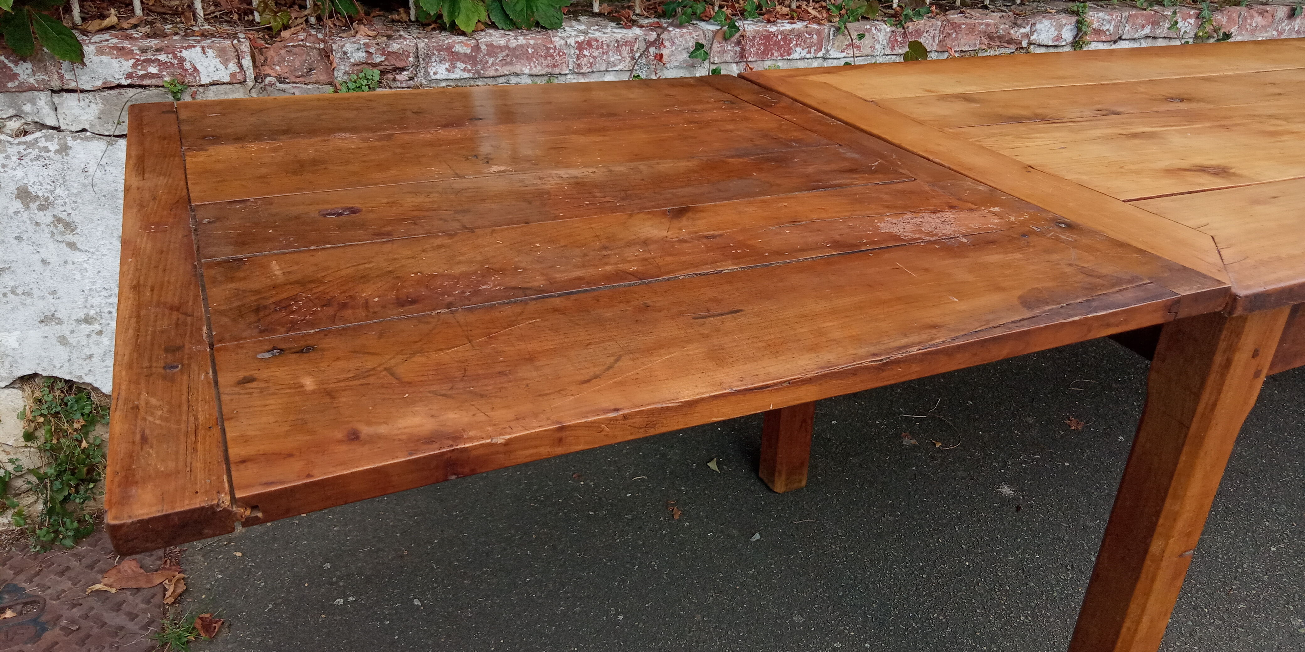 Elm farmhouse table with extensions 6/12 people