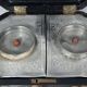 Ancient Japanese large lacquered wooden tea box with 2 tin compartments C99