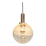 Space Age pendant light in bubbled blown glass, 1970s