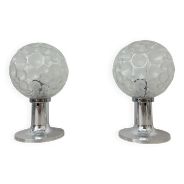 Hustadt leuchten glass table lamps , 1970s