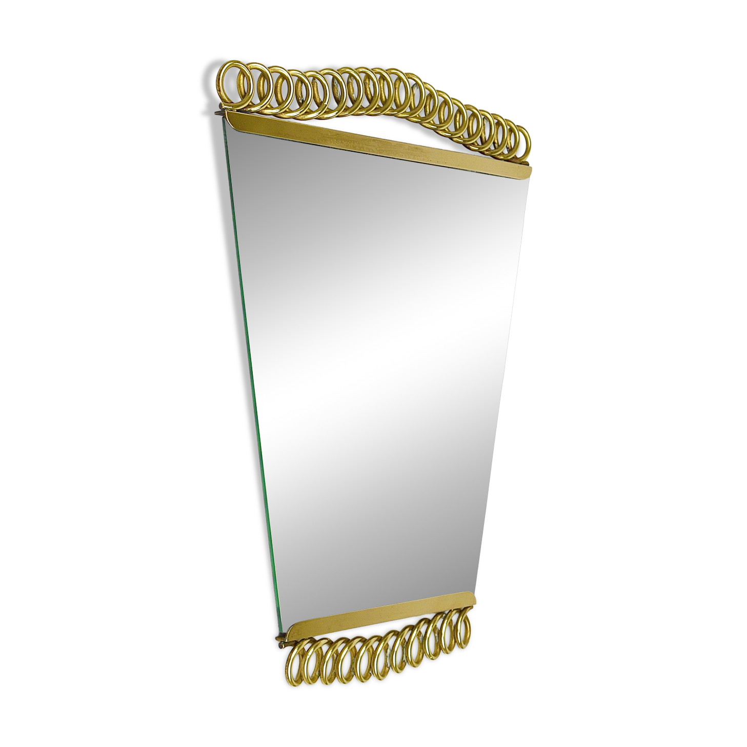 Josef Frank Attr. Mid-Century Brass Loop Wall Mirror, Austria, 1950s