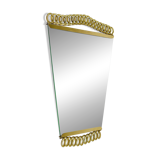 Josef Frank Attr. Mid-Century Brass Loop Wall Mirror, Austria, 1950s