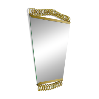 Josef Frank Attr. Mid-Century Brass Loop Wall Mirror, Austria, 1950s