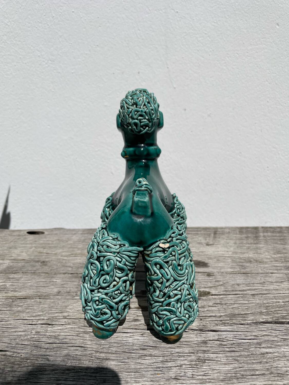 Spaghetti Green Ceramic Poodle Dog