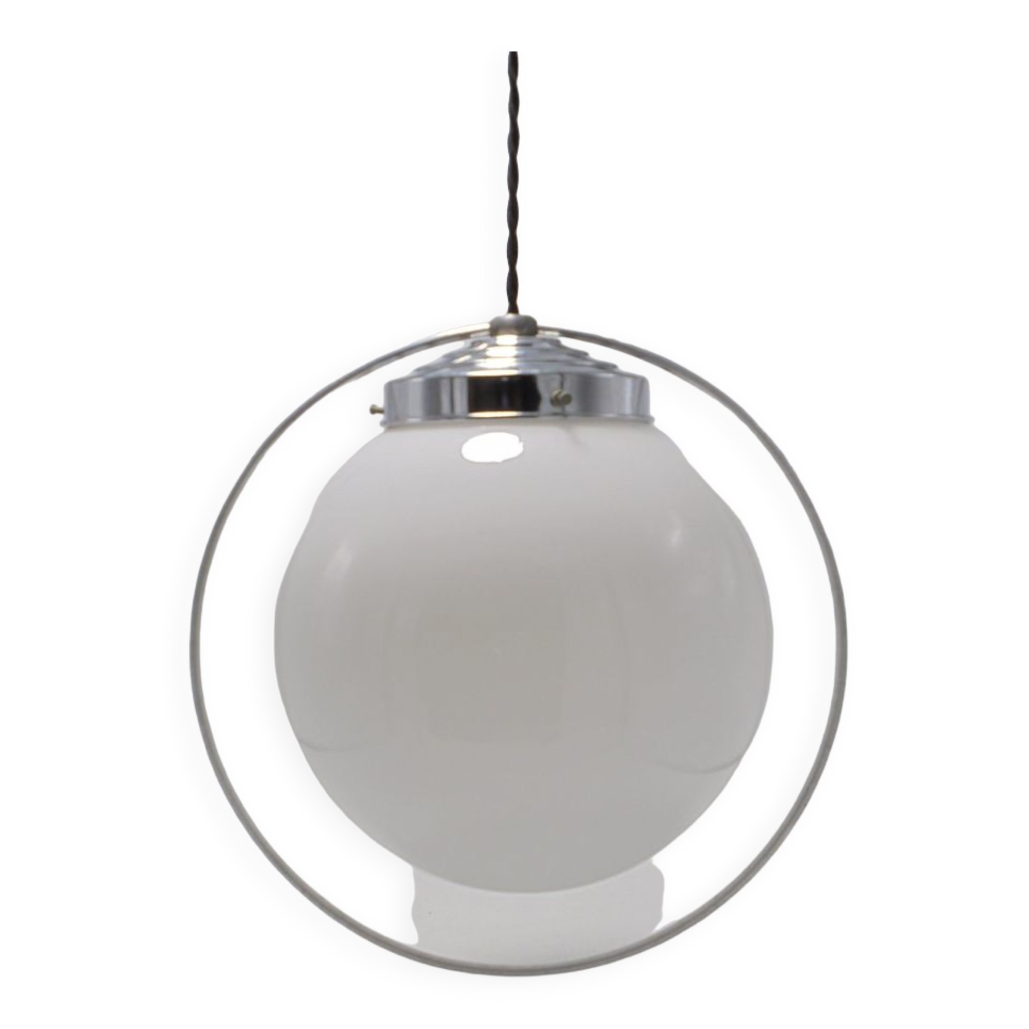 Opaline globe pendant lamp