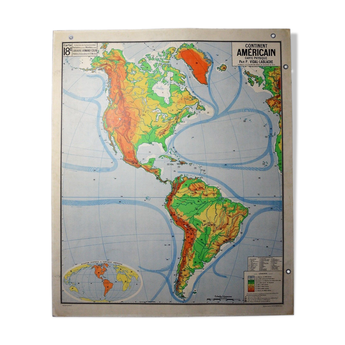 Old school American Vidal Lablache oldschool map map