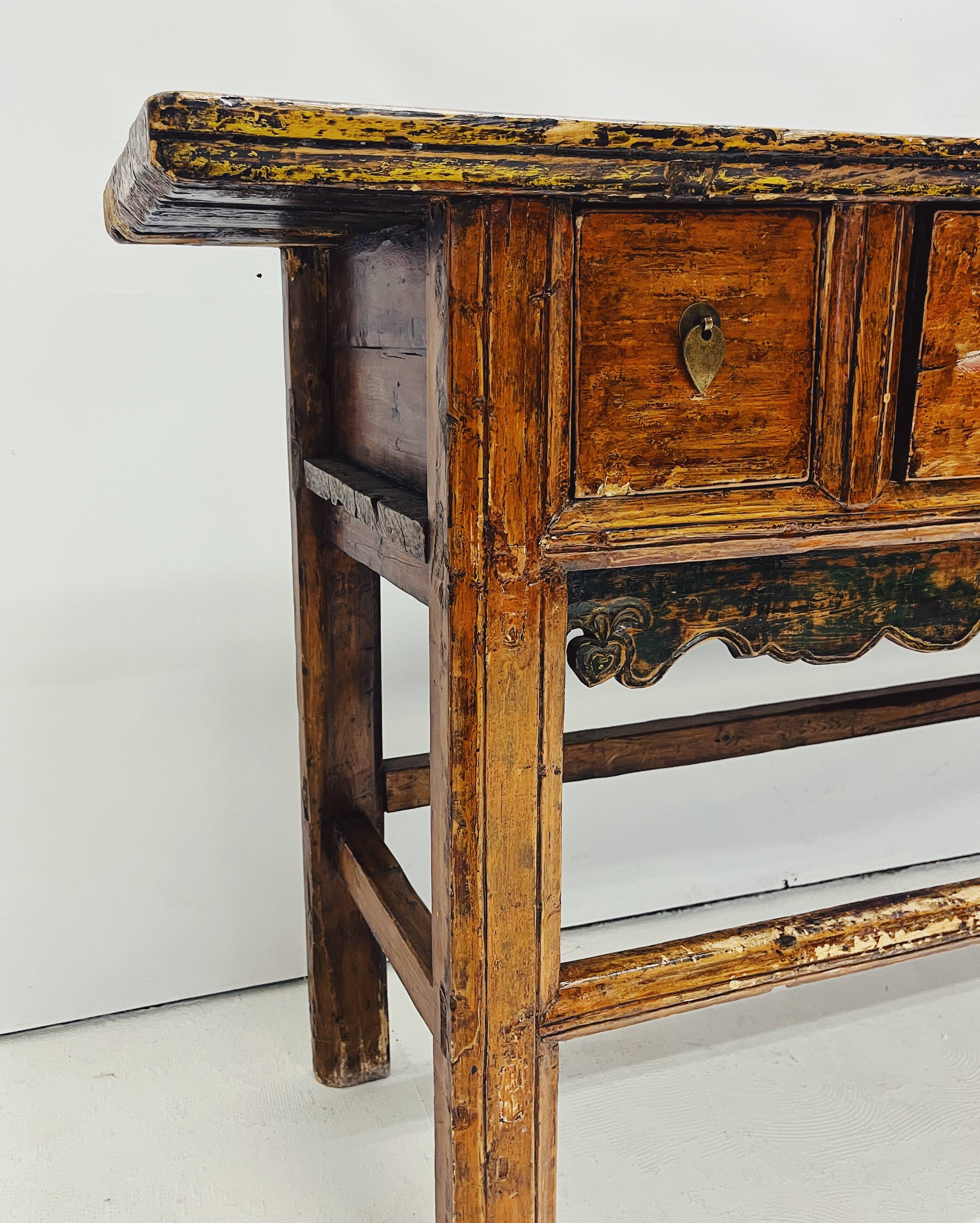 table console en bois ancien
