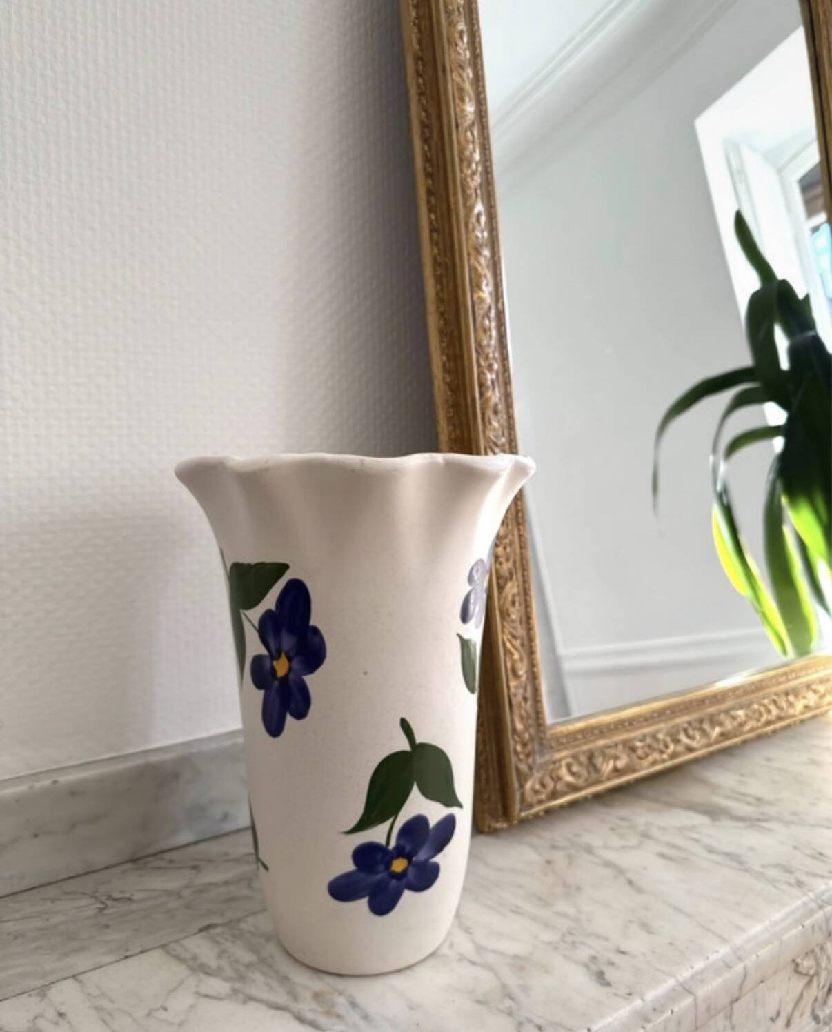 Vase Poët-Laval décor anémones et col tulipe - années 60-70
