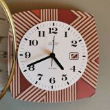 Silent rectangular vintage wall pendulum clock "Copper pink junghans"
