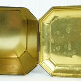 English octagonal box in screen-printed metal