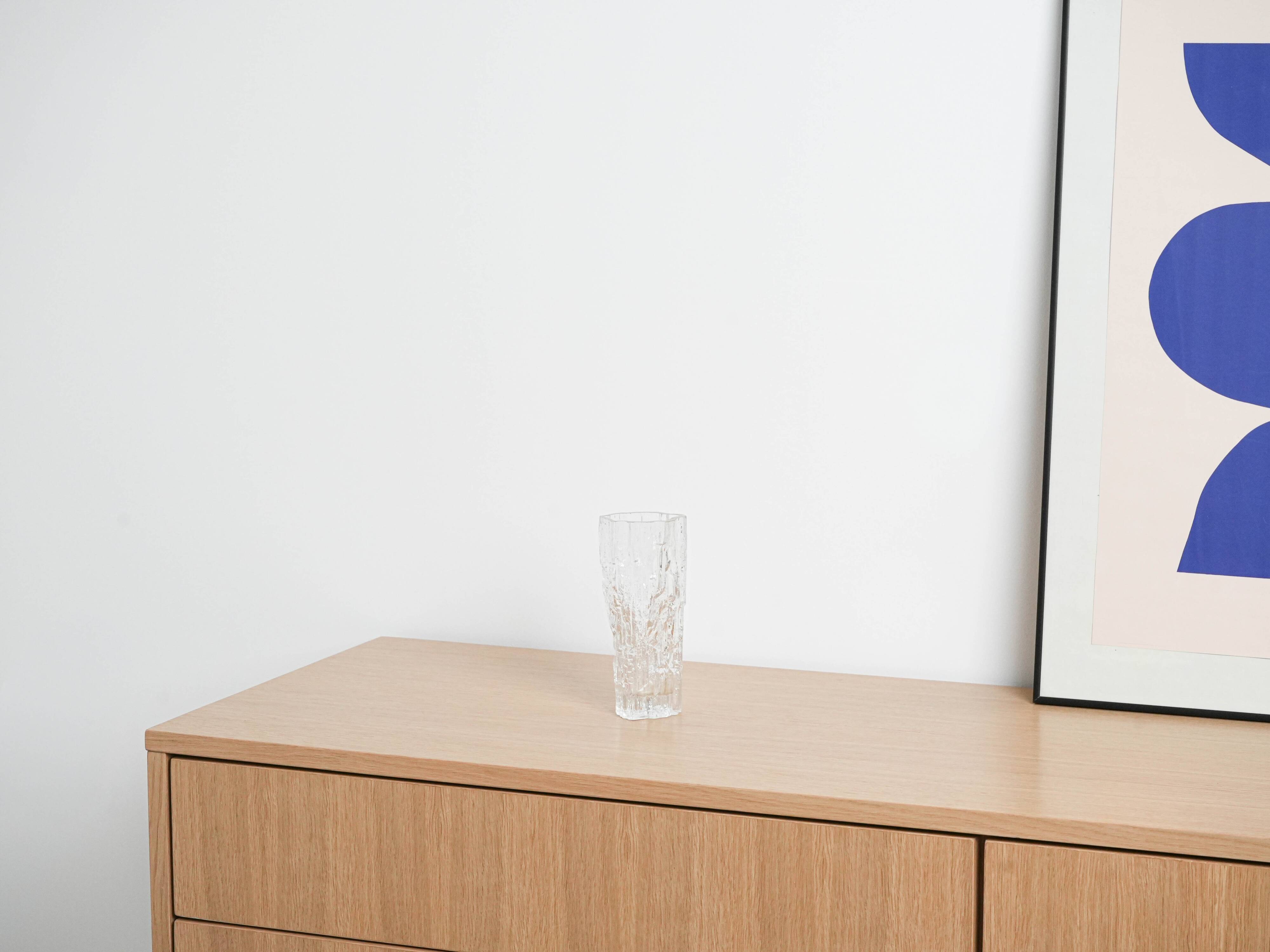 Vase en verre glacé, design danois, années 1970, fabriqué au Danemark
