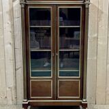 Bibliothèque Napoléon III XIXème en acajou et filet laiton