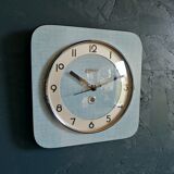 Clock formica vintage clock square wall silent "Blue Silver Sky"