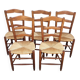 Lot de 5 chaises paillées