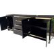 Wide row black lacquer and brass
