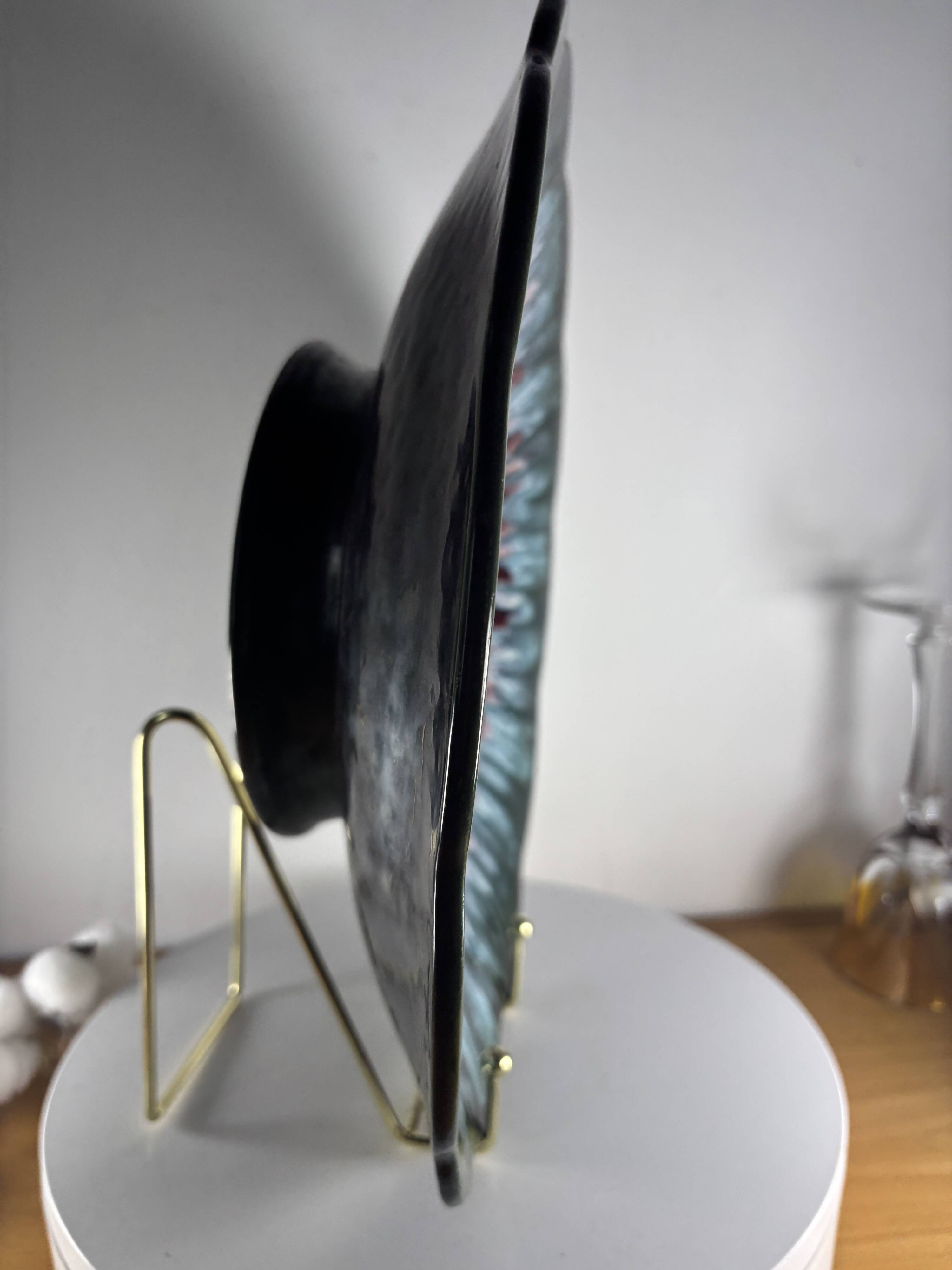 Longwy Tourmaline Platter, France, vintage 1960s, XL