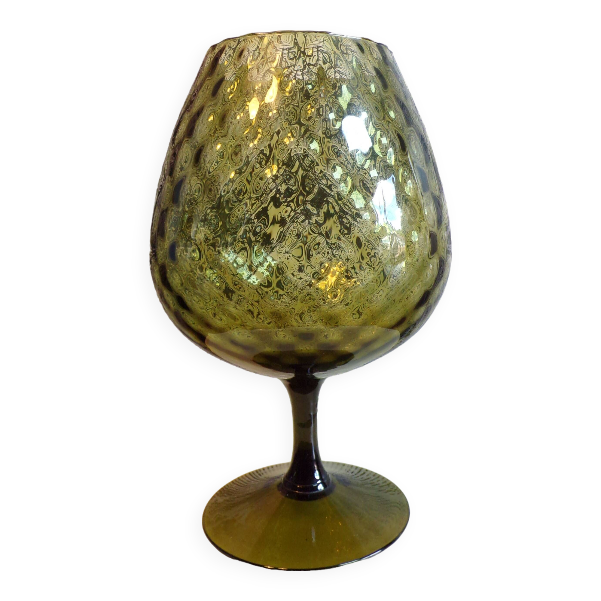 Khaki green empolied vase h=33cm