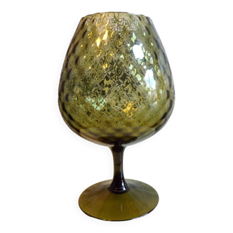 Khaki green empolied vase h=33cm
