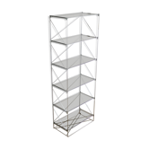 Max Sauze's Isocele shelf, steel and smoked glass, France circa 1970