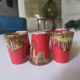 6 glazed ceramic glasses