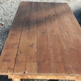 Brutalist farmhouse table Antique wooden workshop table 200cm