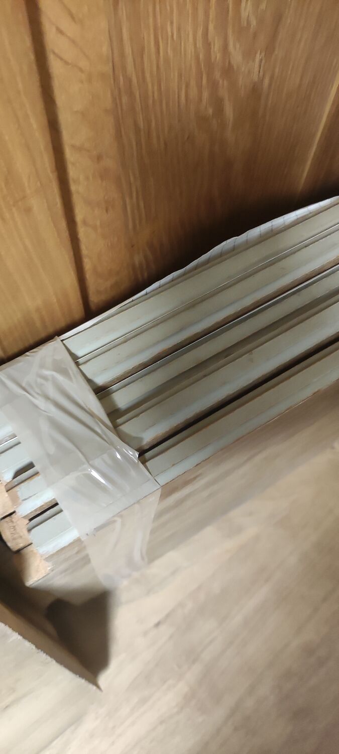 Wardrobe 3 doors, 3 drawers Louis XVI style patinated