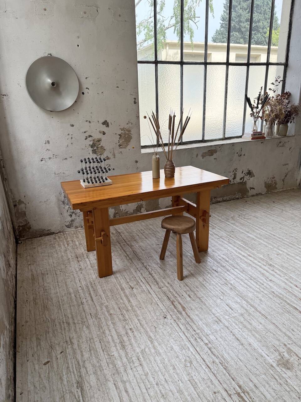 Farmhouse table, mountain furniture from the 50s