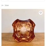 Art Deco Faceted Pink Glass Vase