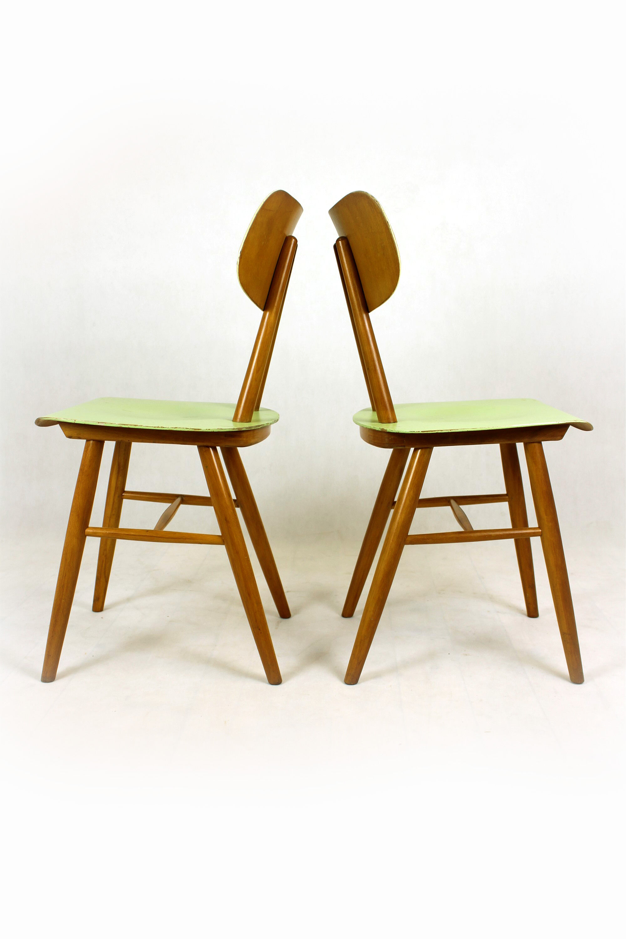 Set of 2 vintage wooden chairs from TON, 1960s