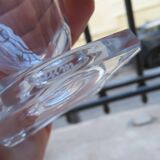 3 white wine glasses 11cl Daum crystal with square art deco base h 9.3cm