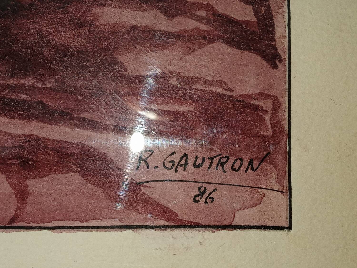 Signed floral painting