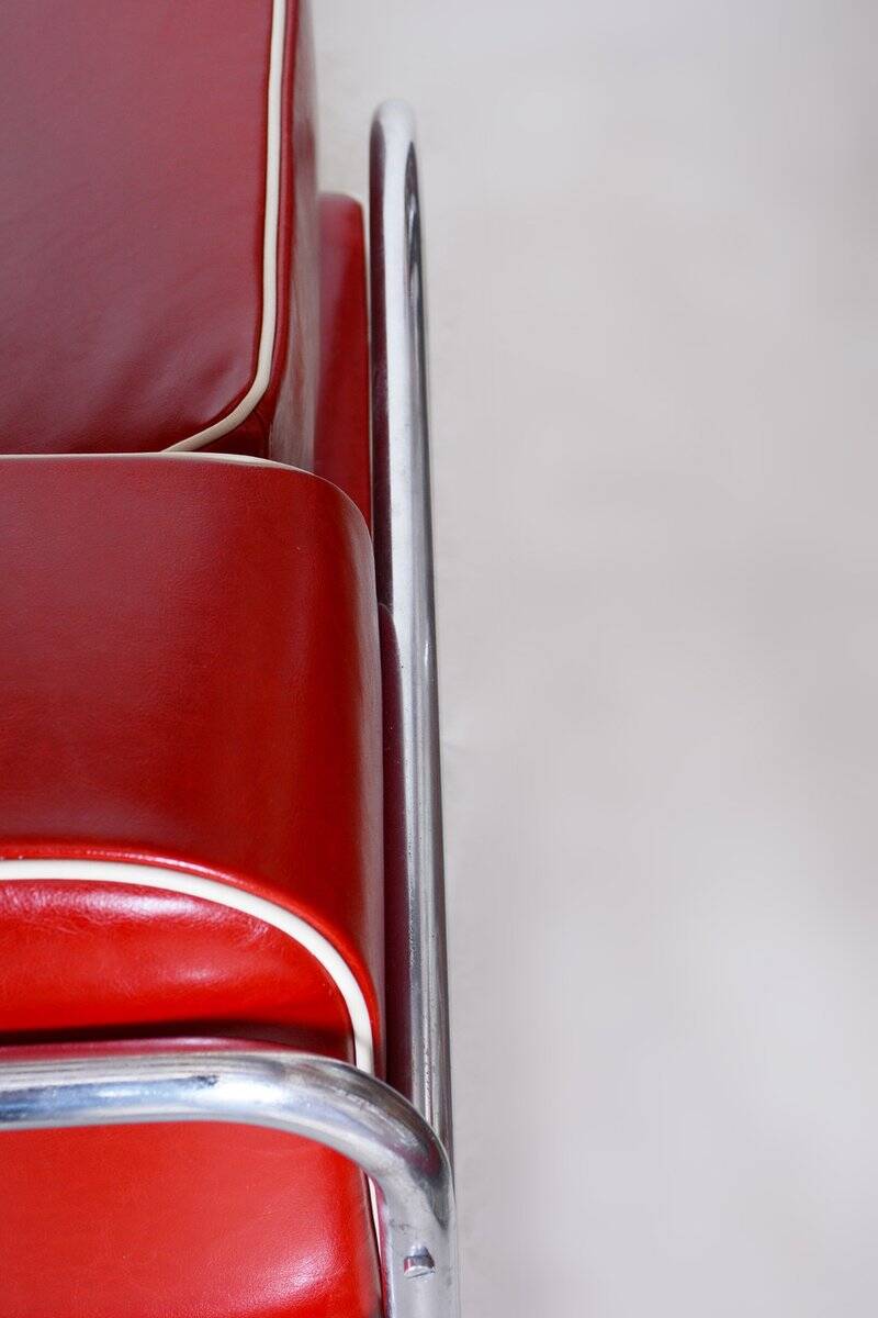Bauhaus Leather Sofa attributed to Robert Slezak, 1930s