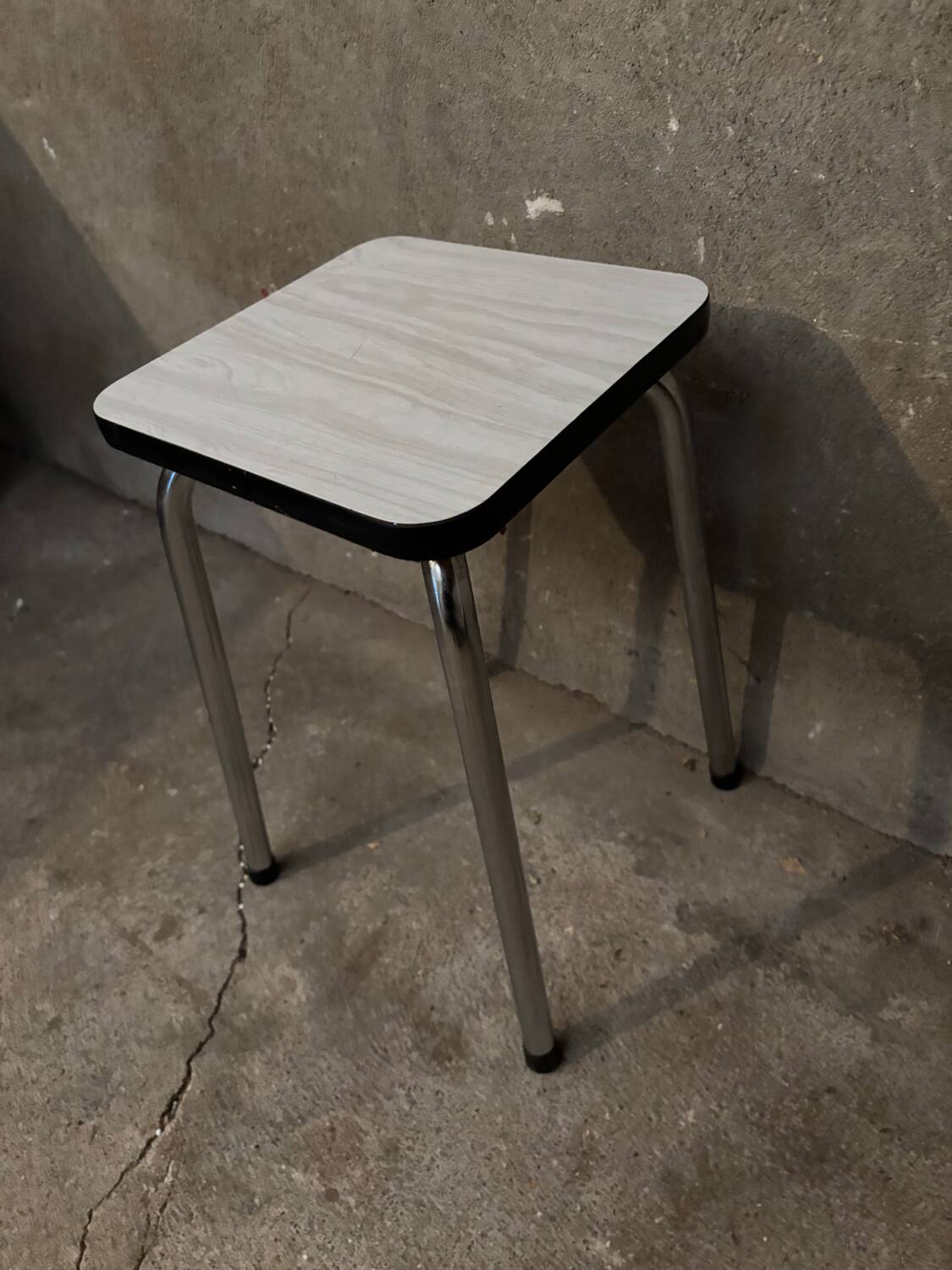 White Formica stool