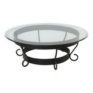 Table basse ronde en - plateau