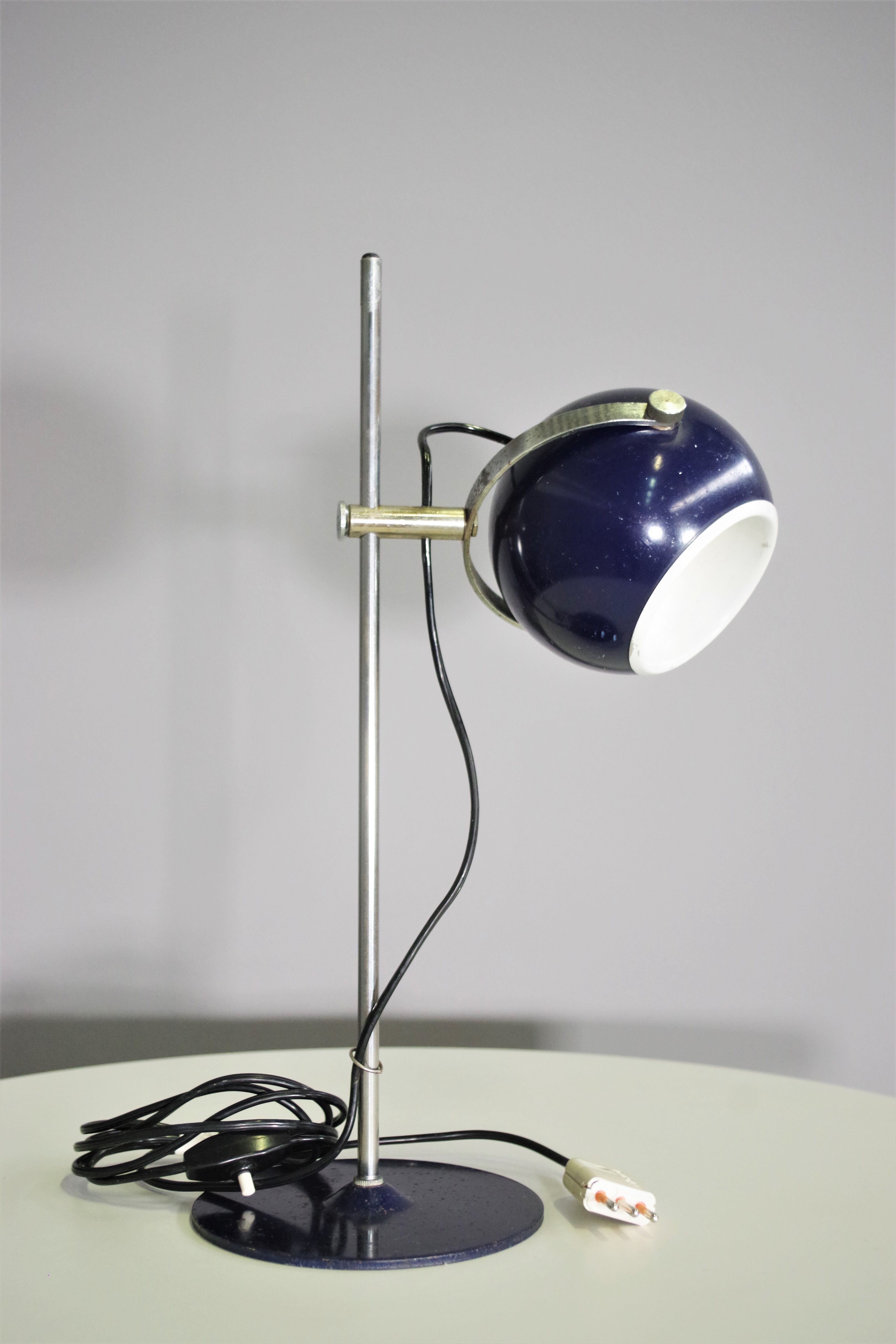 Table lamp "Eye ball" blue Space Age – Goffredo Reggiani, 70s